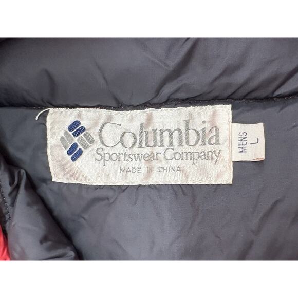 Columbia red puffer vest mens large insulated black shoulders retro 90s - Picture 4 of 10